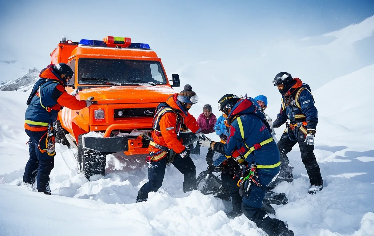 Equipos de rescate en acción